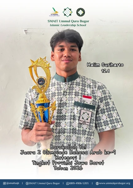 Juara 2 Olimpiade Bahasa Arab Kategori 1 Tingkat Provinsi Jawa Barat 2026